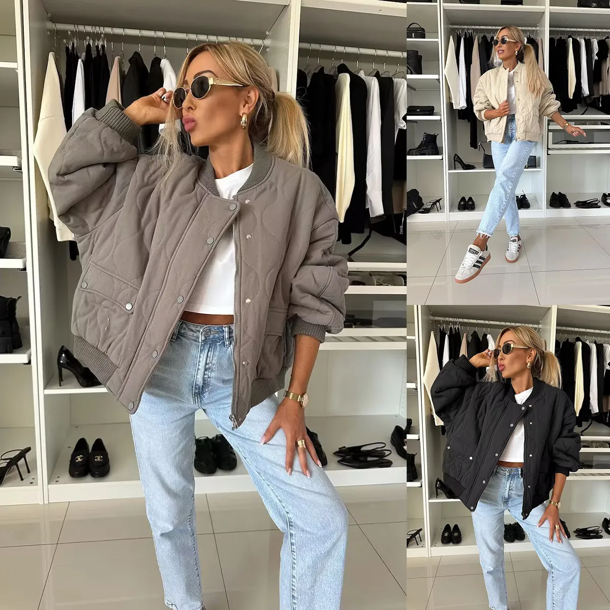 Women's Casual Long Sleeve Button Coat in Solid Color