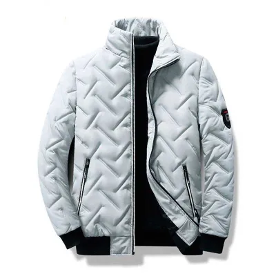 Men Plus Size Long Sleeve Stand Collar Winter Coat