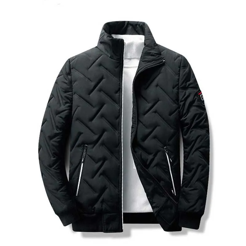 Men Plus Size Long Sleeve Stand Collar Winter Coat