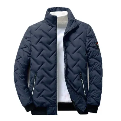 Men Plus Size Long Sleeve Stand Collar Winter Coat