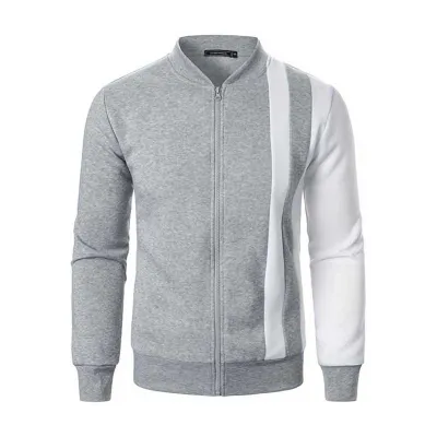 Men Spring Autumn Casual Sports Color Block Long Sleeve Cardigan Coat