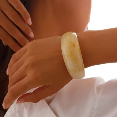 Irregular Acrylic Geometric Open Bracelet for Women, Instagram Style Fashion Personality Trend Bracelet