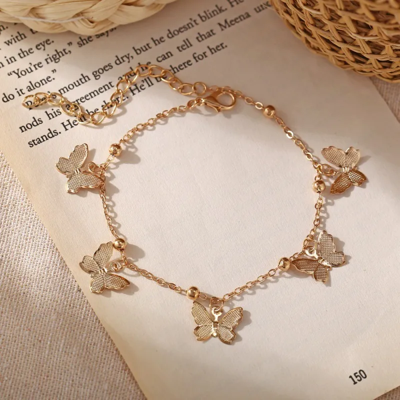 Women Simple Hollow Butterfly Pendant Bracelet