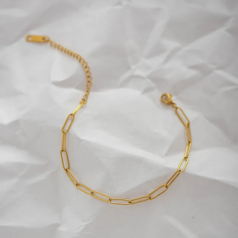 Women's Fashion Long O-Chain Stainless Steel Geometric Bracelet