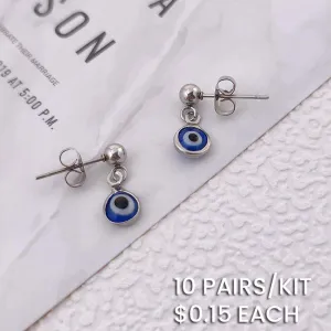 Vintage Evil Eye Stainless Steel Stud Earrings