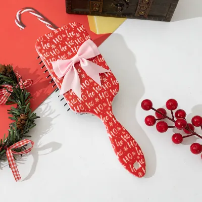 Christmas Bow Decoration Fluffy Scalp Massage Comb
