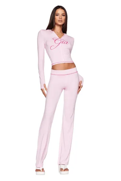 Women Fashion Hot Stamping Strapless High Waist Casual Trousers Two-Piece Set