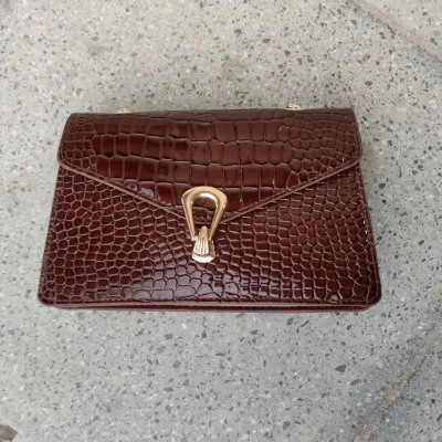 Women Fashion Casual Square Chain Crocodile Shoulder Bag HandBags