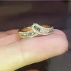 V Zircon Open Ring Gold