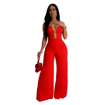 Women's Solid Color Sleeveless Jumpsuit - Elegant Wind Style