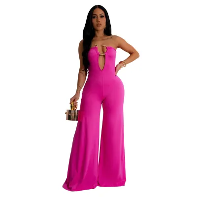 Women's Solid Color Sleeveless Jumpsuit - Elegant Wind Style