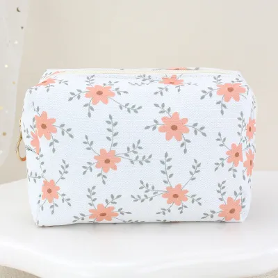Corduroy Large Capacity Travel Portable Makeup Bag Solid Urban Simplicity Unisex