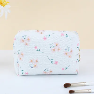 Corduroy Large Capacity Travel Portable Makeup Bag Solid Urban Simplicity Unisex