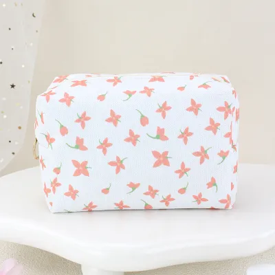 Corduroy Large Capacity Travel Portable Makeup Bag Solid Urban Simplicity Unisex