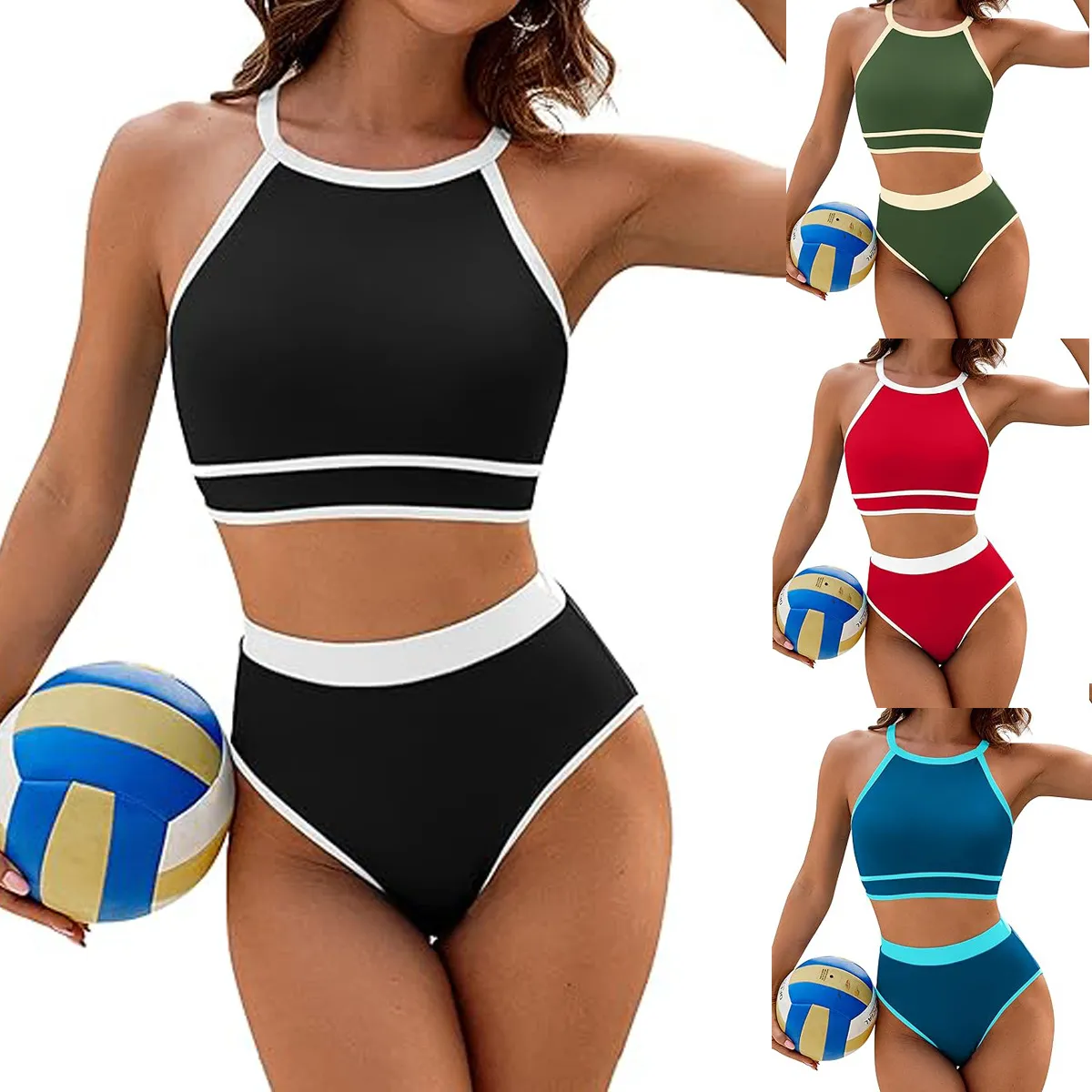 Women High Waist Tankini Two-Piece Swimsuit