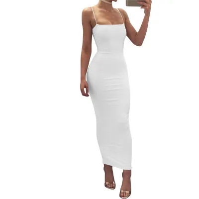 Women Sexy Spaghetti Strap Slim Fit Maxi Dress