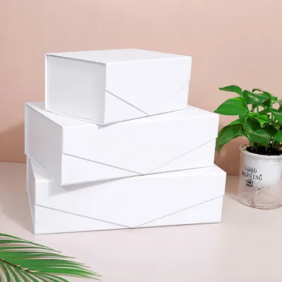 Simple Solid Color Flip Folding Magnetic Shoes Packaging Shoe Box