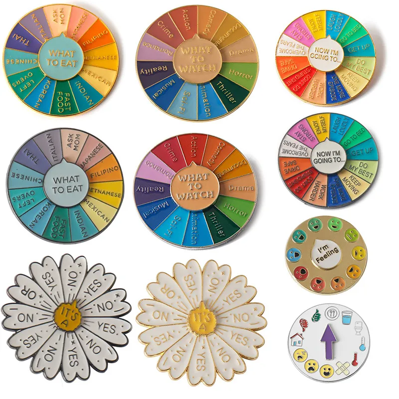 Fashion Rainbow Rotating Colorful Turntable Brooch