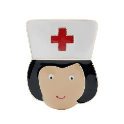 Women Fashion Creative Cartoon Stethoscope Doctor Nurse Heart Shape ECG Brooch