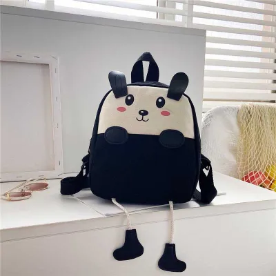 Kids Unisex Cute Cartoon Canvas School Backpack with Elephant Print
