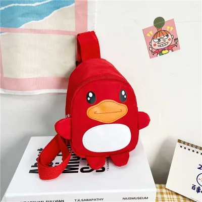 Kids Unisex Cute Cartoon Nylon Chest Bag with Little Duck