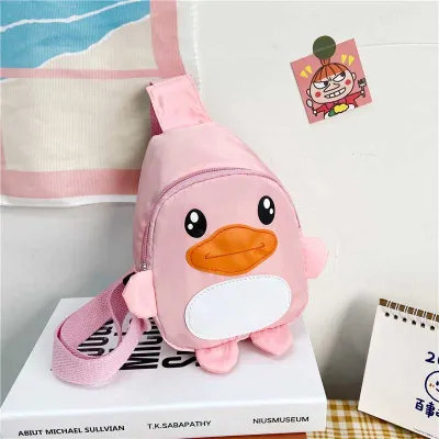 Kids Unisex Cute Cartoon Nylon Chest Bag with Little Duck