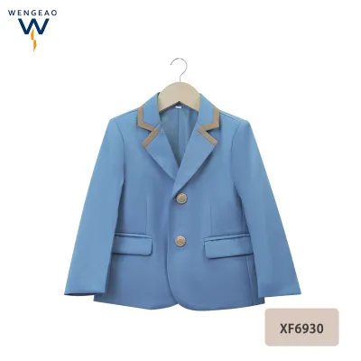 Kids Boys Girls Fashion British Style Long Sleeve Plaid Lapel Suit Coat Casual College Blazer