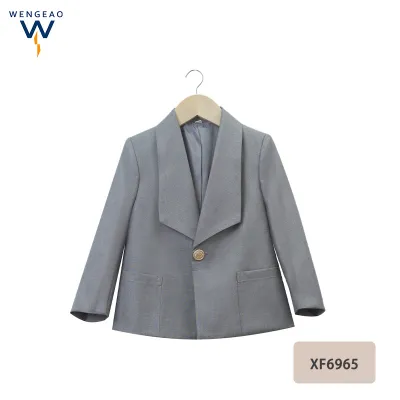 Kids Boys Girls Fashion British Style Long Sleeve Plaid Lapel Suit Coat Casual College Blazer