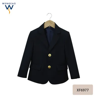 Kids Boys Girls Fashion British Style Long Sleeve Plaid Lapel Suit Coat Casual College Blazer