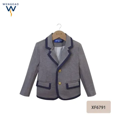 Kids Boys Girls Fashion British Style Long Sleeve Plaid Lapel Suit Coat Casual College Blazer