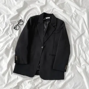 Kids Big Girls Fashion Casual Solid Color Loose Long Sleeve Lapel Blazer Coat One Button