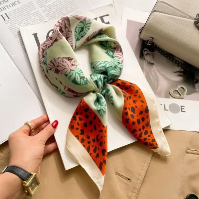 Women Fashion Polka Dot Scarf Simulation Silk Square 70*70cm