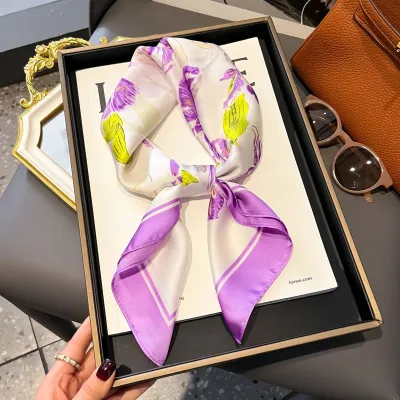 Women Fashion Polka Dot Scarf Simulation Silk Square 70*70cm
