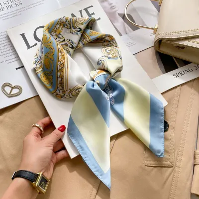 Women Fashion Polka Dot Scarf Simulation Silk Square 70*70cm