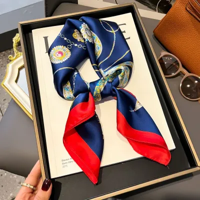 Women Fashion Polka Dot Scarf Simulation Silk Square 70*70cm