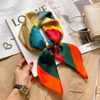 Women Fashion Polka Dot Scarf Simulation Silk Square 70*70cm