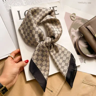 Women Fashion Polka Dot Scarf Simulation Silk Square 70*70cm