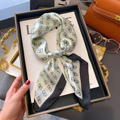 Women Fashion Polka Dot Scarf Simulation Silk Square 70*70cm