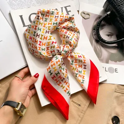 Women Fashion Polka Dot Scarf Simulation Silk Square 70*70cm