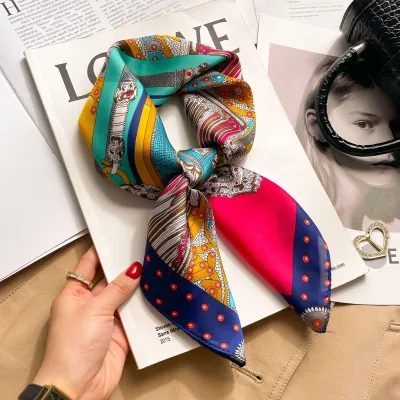 Women Fashion Polka Dot Scarf Simulation Silk Square 70*70cm