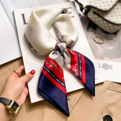 Women Fashion Polka Dot Scarf Simulation Silk Square 70*70cm