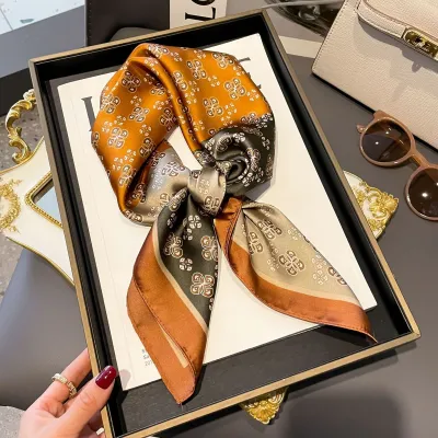 Women Fashion Polka Dot Scarf Simulation Silk Square 70*70cm