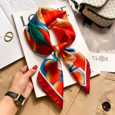Women Fashion Polka Dot Scarf Simulation Silk Square 70*70cm