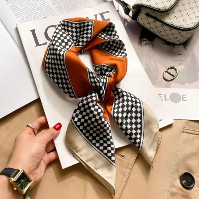 Women Fashion Polka Dot Scarf Simulation Silk Square 70*70cm
