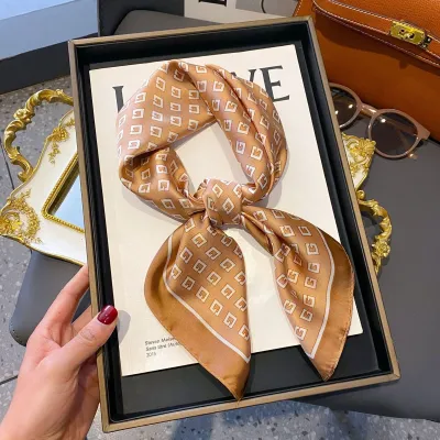 Women Fashion Polka Dot Scarf Simulation Silk Square 70*70cm