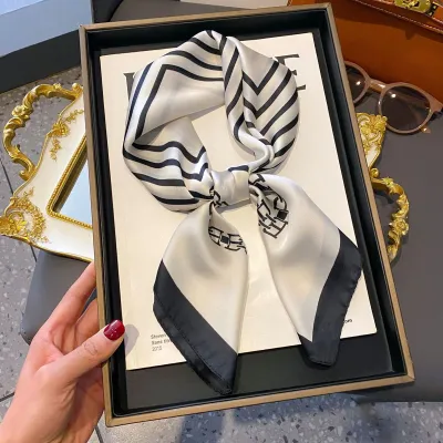 Women Fashion Polka Dot Scarf Simulation Silk Square 70*70cm