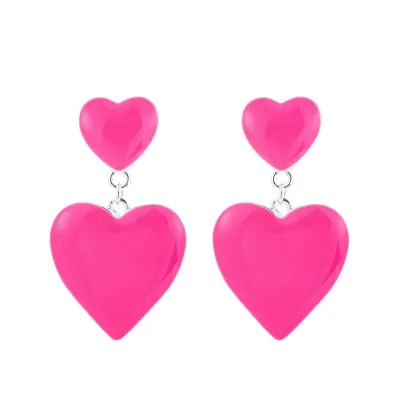 Simple Heart-Shaped Zinc Alloy Oil Drop Earrings Fashion Commuter