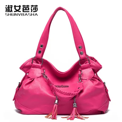 Casual Fashion Soft PU Leather Handbags Locomotive Bag with Zipper