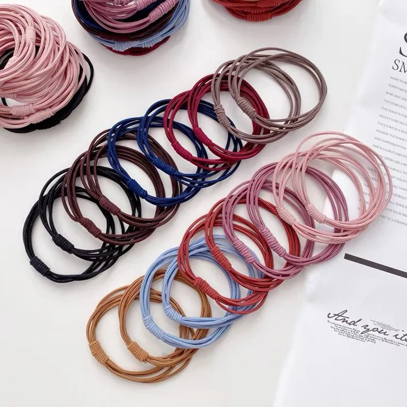 4-In-1 Hair Rope Simple High Elastic Nylon Hair Rubber Band Hair Accessories Fresh Sweet