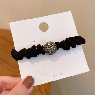 Leopard Pattern Hair Rope Rhinestone High Elasticity Rubber Band Hair Accessories